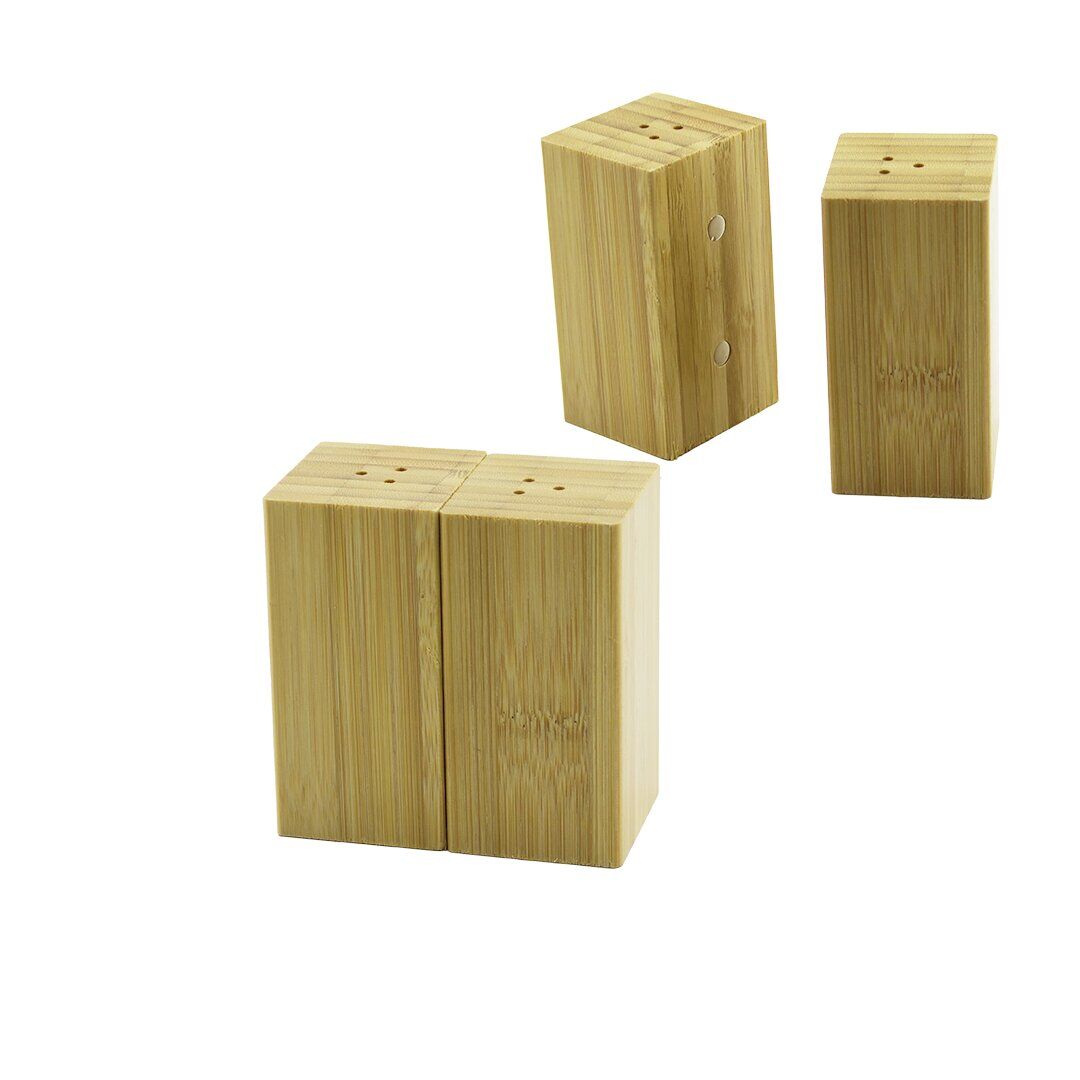 PABLITO HOME PBT-293 ( 4.5X5CM--Y:9CM ) ( 2PCS ) ( MIKNATISLI İKİZ ) ( AHŞAP BAMBU ) BAHARATLIK & TUZLUK*72