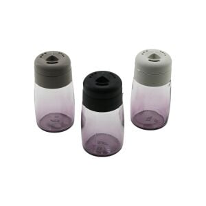 QLUX C-00271 ( STAR OVAL ) ( RENKLİ CAM ) TUZLUK & BAHARATLIK ( 100CC ) ( RENKLİ PLASTİK KAPAK= 3 SİTİL DÖKÜM ) *30=K