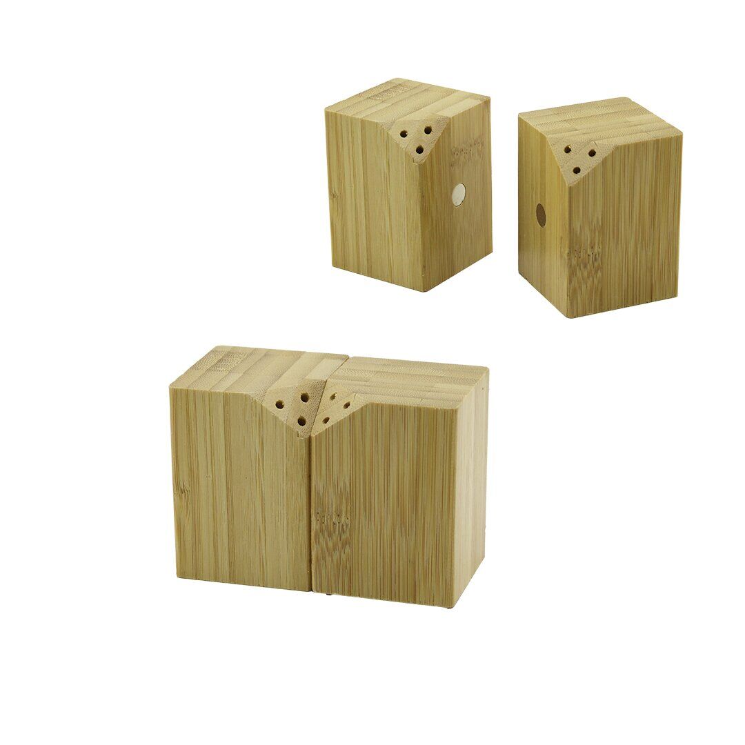 PABLITO HOME PBT-294 ( 5X5CM--Y:7CM ) ( 2PCS ) ( MIKNATISLI İKİZ ) ( AHŞAP BAMBU ) BAHARATLIK & TUZLUK*72