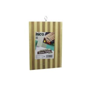 İBİCO İ22-188 ( 20X30 X 1.3CM ) ( BEYAZ ÇİZGİLİ ) ( AHŞAP BAMBU ) KESİM PANOSU & KESME TAHTASI ( METAL KULPLU )*30