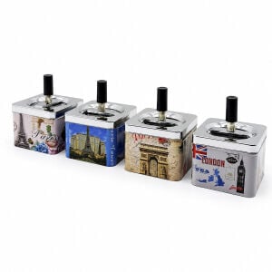 NEROX NRX-4347 ASHTRAY ( KARE & BASMALI ) METAL KÜLLÜK*12X8