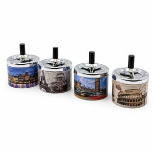 NEROX NRX-4349 ASHTRAY ( YUVARLAK & BASMALI ) METAL KÜLLÜK*12X8