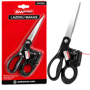 EMVPRO EMV-5690 LAZERLİ TERZİ MAKAS PİLLİ ( KIRMIZ LAZER ) ( PLASTİK SAPLI )*120