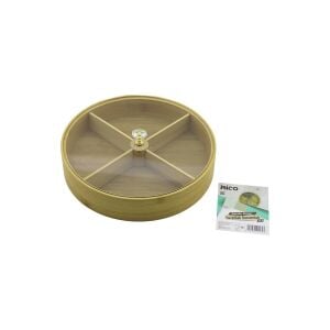 İBİCO İ22-262 ( YUVARLAK )( 4 BÖLMELİ=2IN1=BÖLMESİZ ÇOK AMAÇLI KUTU ) AHŞAP BAMBU SERVİS SUNUM TEPSİ & TAHTASI ( 22CM )*24