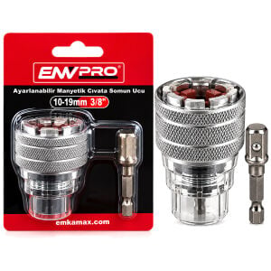 EMVPRO EMV-5669 ( AYARLANABİLİR ) MANYETİK CIVATA SOMUN UCU ( 10-19MM ) ( 3/8'' & 3/4'' & 1/2'' )*100