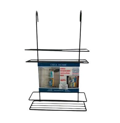 ORSA-973 ( 2 KATLI ) ( SİYAH ) DUŞ KABİN RAFI ( ASKILIKLI SEYYAR KULLANIM )*4=K