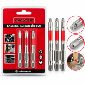 EMVPRO EMV-5694 ( 3PCS ) KADEMELİ ALYAN BİTS UCU & ÇOK FONSİYONLU ( 65MM/2.56 OIN )*250