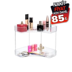 BLACKSTONE KRC-804 ( 2 KATLI ) (ŞEFFAF MİKA KRİSTAL PLS.) KÖŞE ÇOK AMAÇLI DÜZENLEYİCİ ORGANİZER*12=K