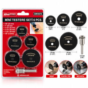EMVPRO EMV-5676  ( 6PCS ) MİNİ TESTERE SET ( 7/8''-22MM & 1''-25MM & 1-1/4''-32MM & 1-1/2''-35MM & 1-3/4''- 44MM & 1/8''--3.2MM )*100
