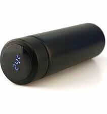 SMART CUP HS-257 ( SİYAH ) ( LED DERECE GÖSTERGELİ ) ( 304-ÇELİK ) TERMOS ( 500ML ) (FİLTRELİ) (12 SAAT SICAK & SOĞUK TUTMA) *50