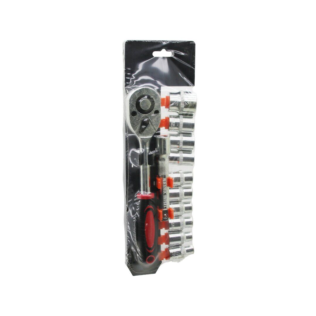 RODI CP TOOLS CR-V SOCKET CHOROME VANADIUM (12PCS) (1/2'') LOKMA SETİ (CIRCIR KOL) (UZATMA ADAPTÖR) (8-10-11-12-13-14-15-17-19-24MM)*25