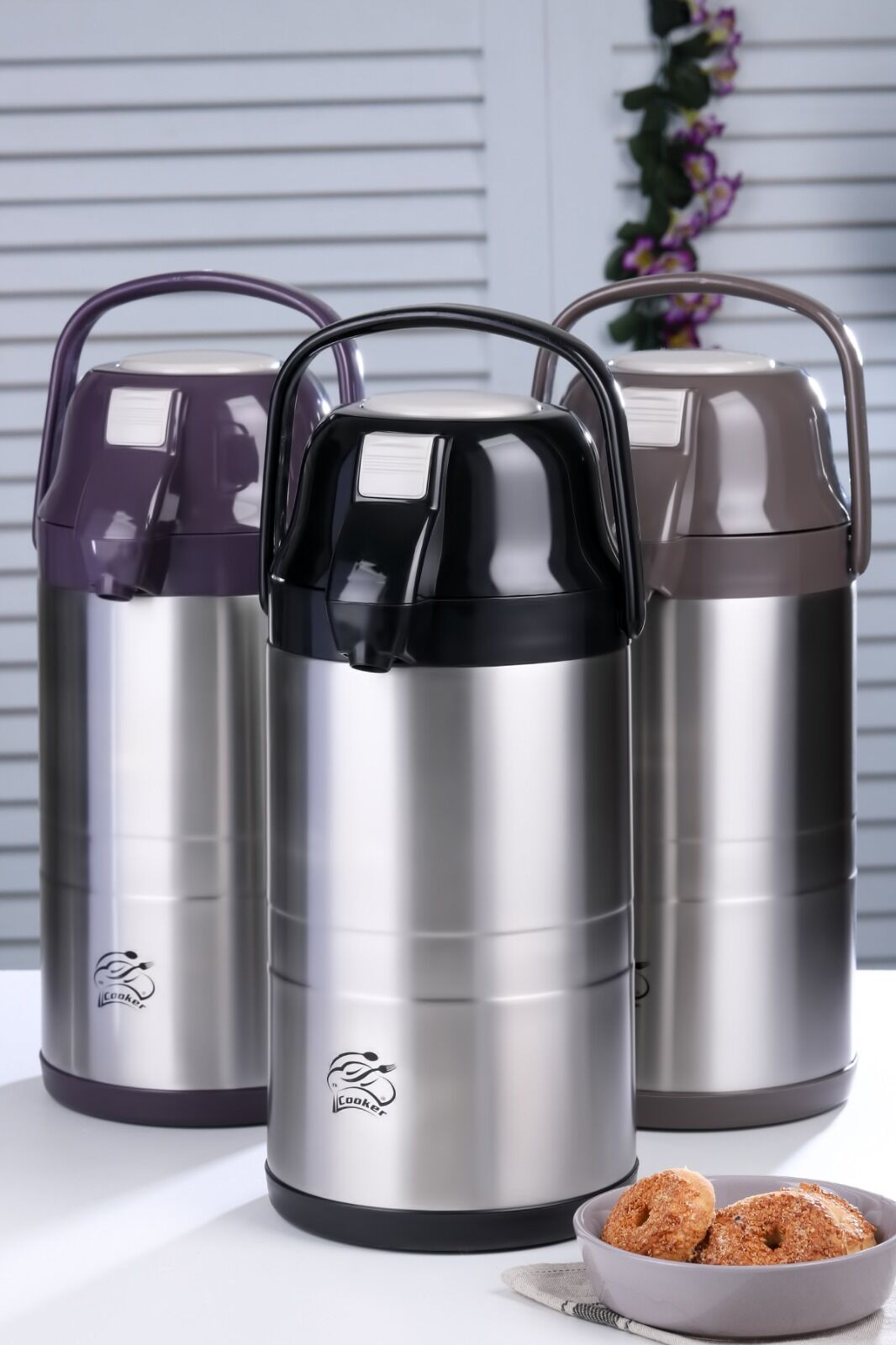 COOKER CKR-2008 ( 3.5LT ) LÜX 304 ÇELİK TERMOS RENKLİ ( POMPALI & MUSLUKLU ) ( TAŞIMA KULPLU & POMPA KİLİT TUŞLU )*6