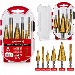 EMVPRO EMV-5699 ( 6PCS ) MATKAP UÇLU KADEMELİ SET ( 4-12MM & 4-20MM & 4-32MM & 3MM & 6MM & 8MM )*80
