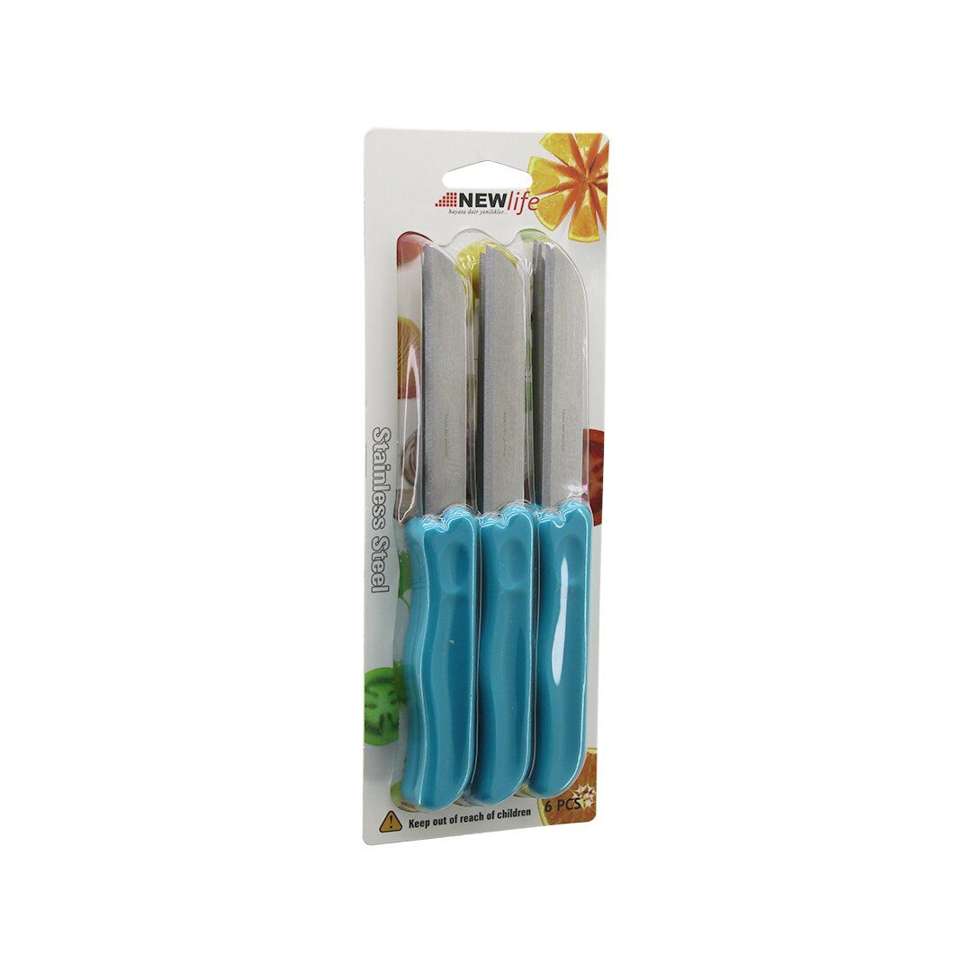 NEWLİFE CLKN-2353 ( 6PCS ) ( MEYVE ) BIÇAK ( RENKLİ PLASTİK SAPLI )*120