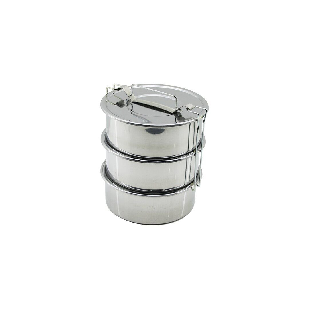 SADA GÜNEŞ ÇELİK NO-18CM ( 3LÜ ) ( METAL ) SEFER TASI ( DERİNLİK : 6.5CM ) ( TAŞIMA KULP=BAĞLAMA KANCALI )*20