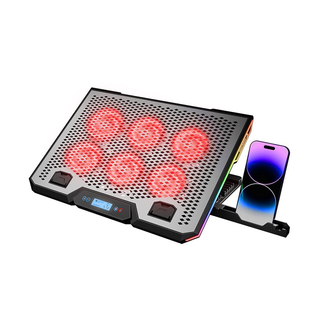 RAMPAGE BLİZZARD R7 NOTEBOOK & LAPTOP SOĞUTUCU RGB IŞIKLI ( 15.6'' ) ( 6 FANLI & LCD DİJİTAL EKRAN ) ( 2 USB SOKET )*10
