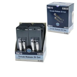 İBİCO İ15-003 ( 2PCS ) ( GRİ ) TIRNAK MAKASI SETİ ( 1-BÜYÜK & 1-KÜÇÜK )*12X30