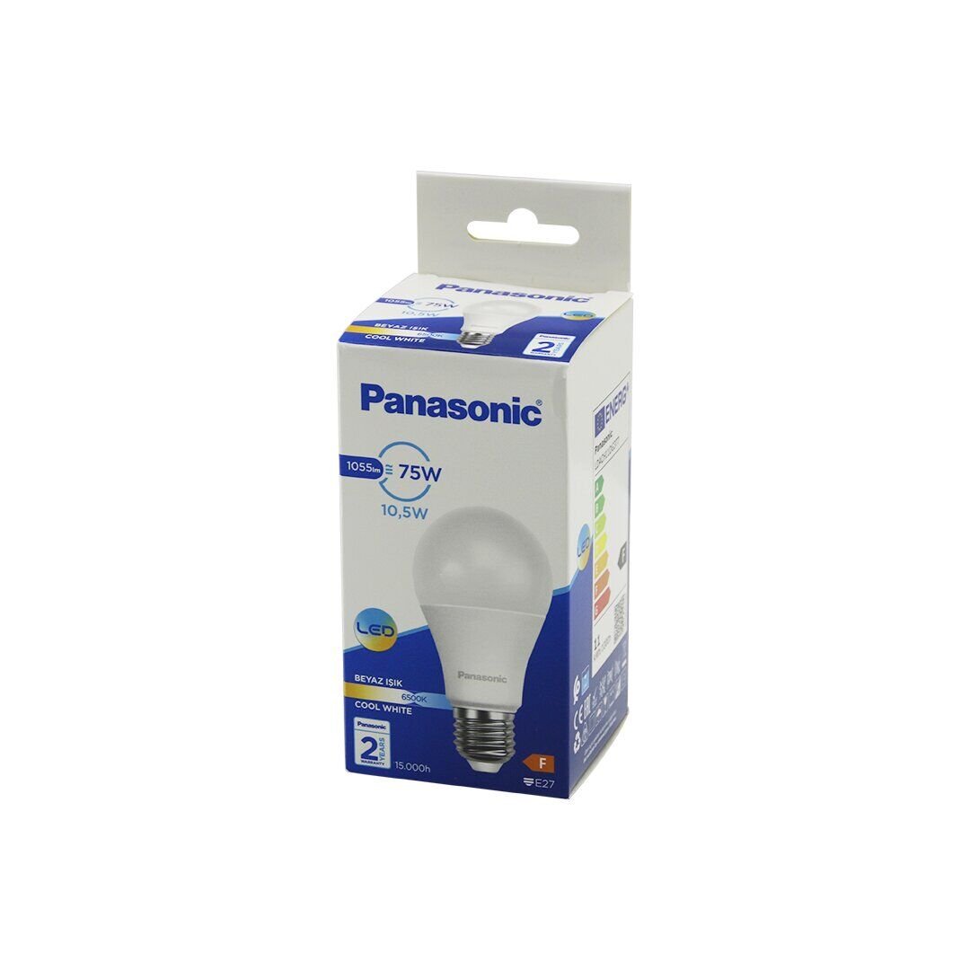 PANASONİC (LDACH-11-DG-3T7 ) (COOL WHİTE & BEYAZ) (10.5W=75W) (E27) LED AMPUL (1055LM) (6500K) (15.000 SAAT ÖMÜR)*20X5