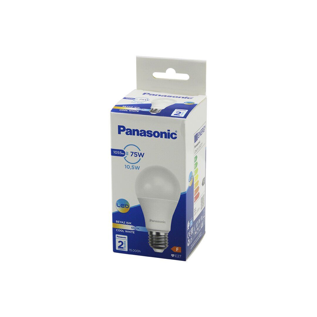 PANASONİC (LDACH-11-DG-3T7 ) (COOL WHİTE & BEYAZ) (10.5W=75W) (E27) LED AMPUL (1055LM) (6500K) (15.000 SAAT ÖMÜR)*20X5