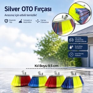 GÜNSAN ( -013 113 ) ( 9,5CM=KIL BOYU ) ( 6 SIRA ) ( STANDART ) OTO YIKAMA FIRÇASI (YUMUŞAK DOKU) (OTO & CAM & ISLAK ZEMİN)*12=K