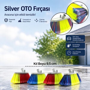 GÜNSAN ( -013 113 ) ( 9,5CM=KIL BOYU ) ( 6 SIRA ) ( STANDART ) OTO YIKAMA FIRÇASI (YUMUŞAK DOKU) (OTO & CAM & ISLAK ZEMİN)*12=K