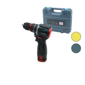 (BANCO-700) BN-5 F-136 (ARMUT) (KÖMÜRSÜZ) (SARI & MAVİ) (ŞARJLI) (DARBELİ) MATKAP & UÇ SETİ (1550 RPM) (24V & 5.0 Ah) (2-BATARYA)*10
