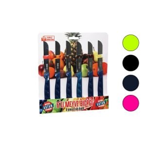 İBİCO MY01 ( 6PCS ) DİŞLİ MEYVE BIÇAK TAKIM  ( RENKLİ )*20X6