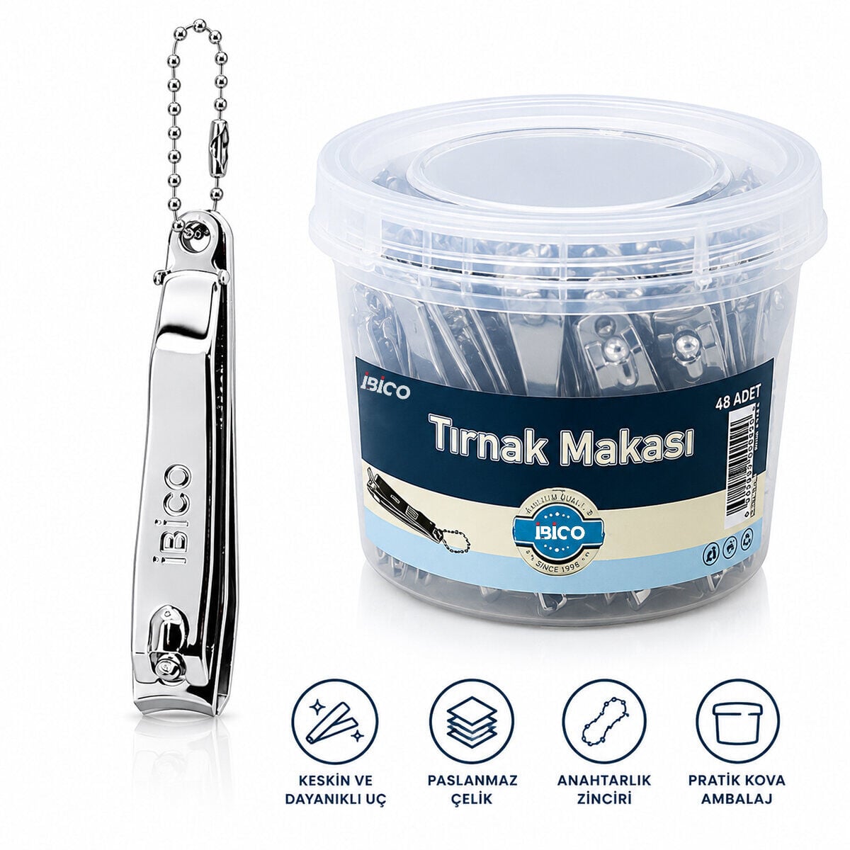 İBİCO İ15-008 ( KOVALI ) ( BÜYÜK & GRİ ) TIRNAK MAKASI*48X16
