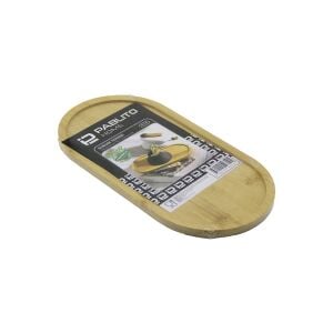 PABLITO HOME PBT-345 ( OVAL ) AHŞAP BAMBU YAĞDANIK ALTLIK & SUNUM TEPSİ ( 12X24X0.8CM )*144