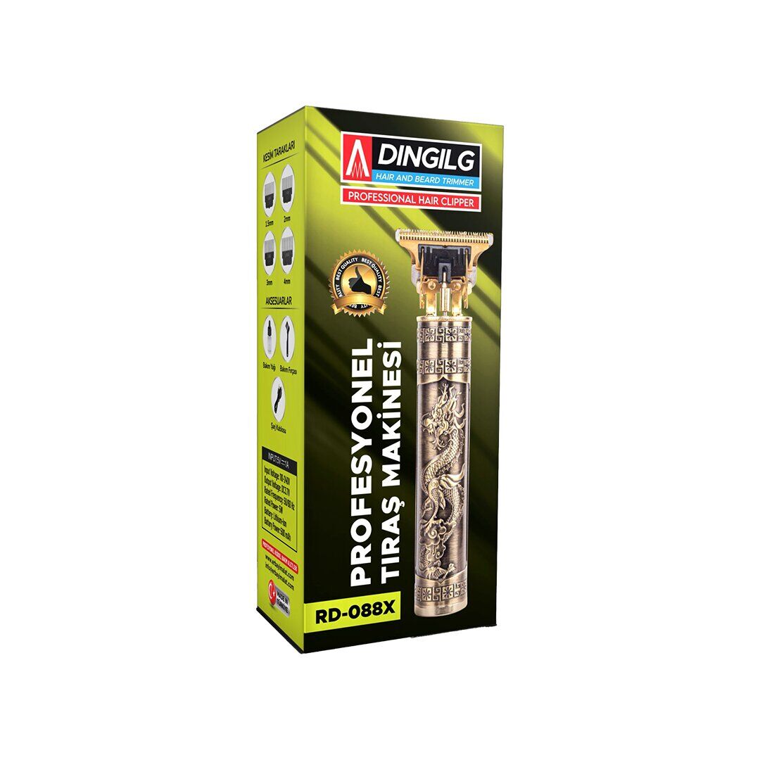 DINGLING RD-088X ( T BIÇAK ) ( BASKILI PLASTİK GÖVDE ) ( ENSE ÇİZİM & SAÇ SAKAL KESME ) TRAŞ MAKİNESİ ( USB ŞARJLI )*120
