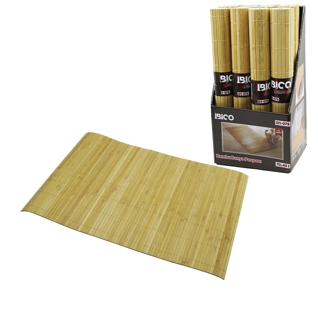 İBİCO İ21-073 ( DİKDÖRTGEN & BAMBU ) ( İNCE ÇUBUK ) KAYDIRMAZ BANYO PASPASI ( 70X45CM )*12X4