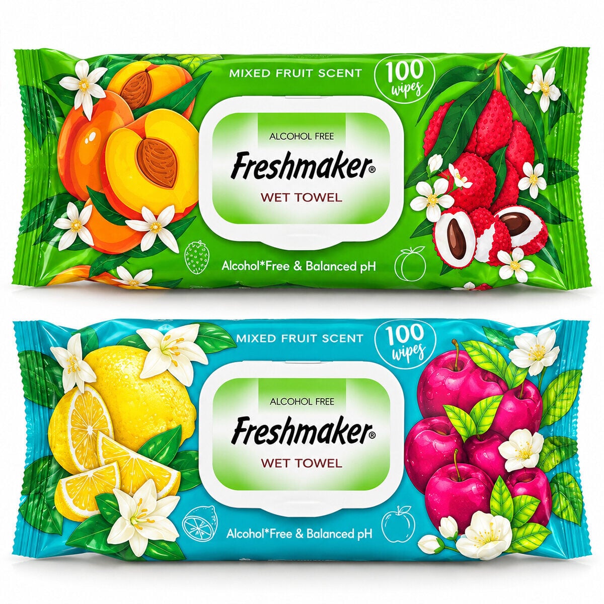 FRESHMAKER ( 100PCS ) ( MEYVELİ ) ISLAK MENDİL*24=K