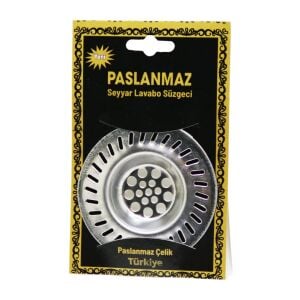 KRT-1080 PASLANMAZ SEYYAR METAL LAVABO SÜZGEÇİ*50X14