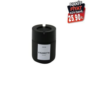 QLUX C-00549 ( 212CC ) ( SİYAH CAM ) KÜLLÜK ( SİYAH PLASTİK KAPAK ) ( ( NO-08 CIGARETTE & KÜL TABLASI )*20=K                     qwe08