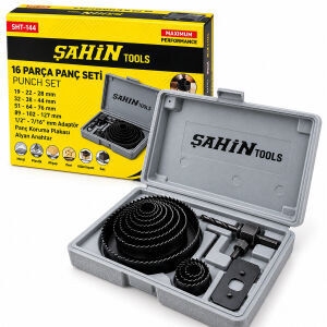 ŞHT-144 (16İN1) BUAT AÇMA PANÇ SETİ (METAL & AHŞAP & PVC & ALÇIPAN & PLS.) (19-22-29-32-38-44-51-64-76-89-102-127MM)*20