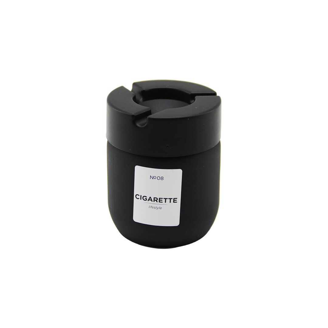 QLUX C-00545 ( 425CC ) ( SİYAH CAM ) KÜLLÜK ( SİYAH PLASTİK KAPAK ) ( NO-08 CIGARETTE & KÜL TABLASI )*12=K
