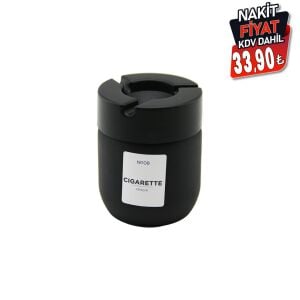 QLUX C-00545 ( 425CC ) ( SİYAH CAM ) KÜLLÜK ( SİYAH PLASTİK KAPAK ) ( NO-08 CIGARETTE & KÜL TABLASI )*12=K                     qwe08