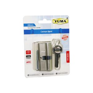YUMA YM-B68V-SV  ( 68MM ) ( NİKEL SATEN ) CERMAN BAREL ( VAKUMLU AMBALAJ ) ( 3 ANAHTAR )*50