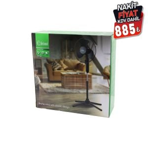 KİWİ KFAN-7426 ( 16'' & 41CM ) (TELESKOPİK KATLANIR AYAKLI VANTİLATÖR) (3 KADEME HIZ) (3 PLS.KANAT) (METAL KAFES & AYAK) (Y: 90CM) FAN*3