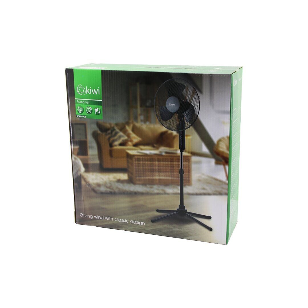 KİWİ KFAN-7426 ( 16'' & 41CM ) (TELESKOPİK KATLANIR AYAKLI VANTİLATÖR) (3 KADEME HIZ) (3 PLS.KANAT) (METAL KAFES & AYAK) (Y: 90CM) FAN*3
