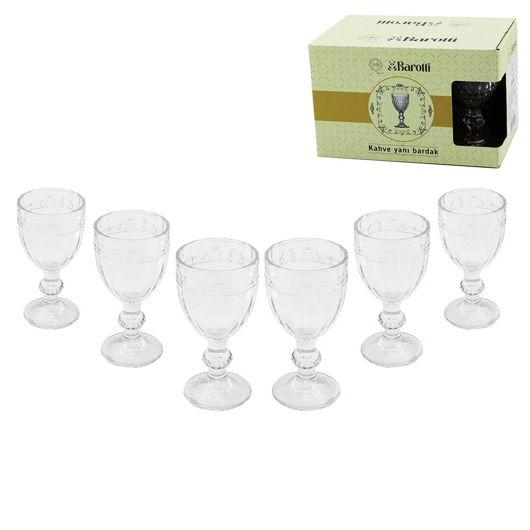BAROTTİ DMR-9138 ( 6PCS ) KAHVE YANI ( CAM ) BARDAK*24=K
