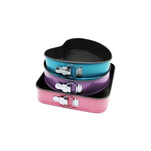 NEWLİFE CLKN-992 ( 3PCS ) ( KALP 20CM & YUV.22CM & KARE 24CM ) ( METAL & KELEPÇELİ ) KEK KALIP SETİ*12