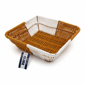 İBİCO İ22-389 ( KARE ) ( HASIR ) ( K.RENGİ & BEYAZ ) EKMEK SEPETİ 24CM*100