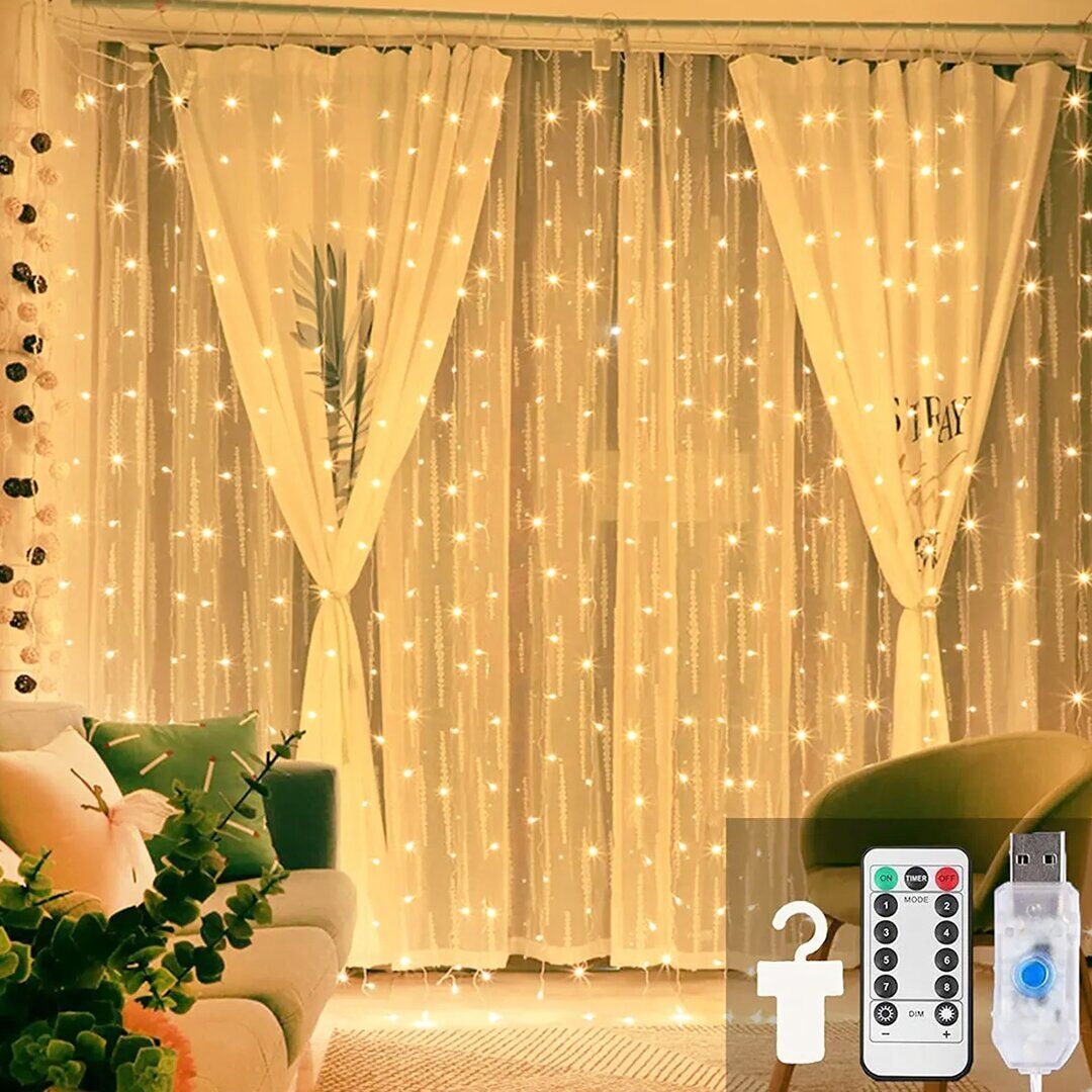 WINNBOSS EKL-11 ( BEYAZ ) ( USB ) ( 3X3 MT & 200 LED ) PERDE LED DEKOR LAMBA*100