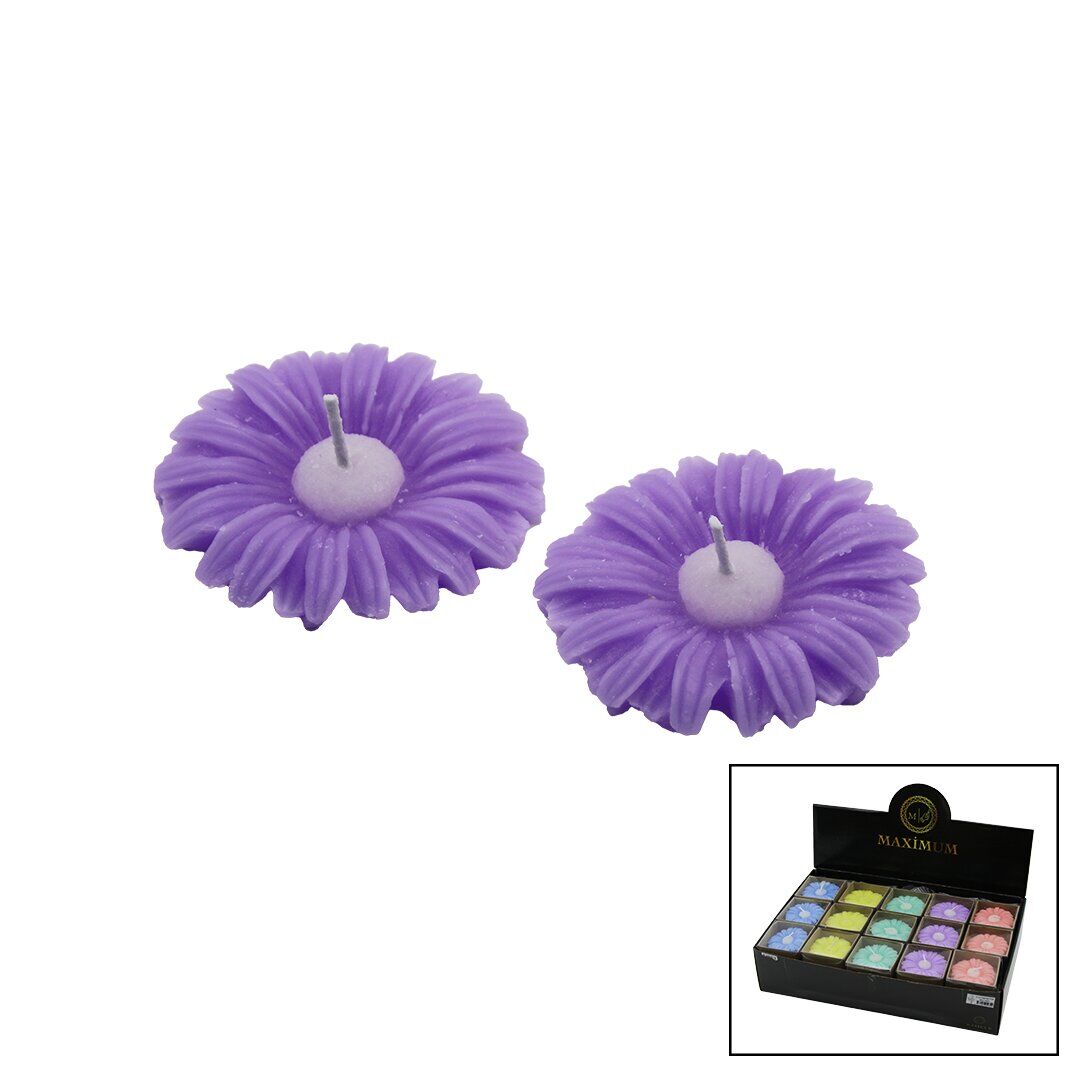 MAXİMUM MAX-2352 ( 2PCS ) ( PAPATYA MODELİ ) ( RENKLİ & KOKULU ) MUM*50X1