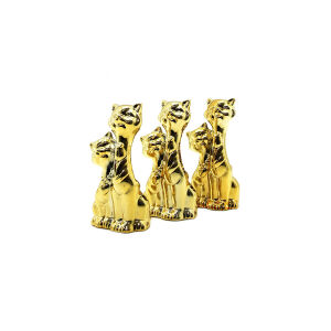 İBİCO İ12-142 ( ÇİFT KEDİ & BÜYÜK ) ( GOLD & SERAMİK ) BİBLO & DEKORATİF SÜS EŞYASI*12X12
