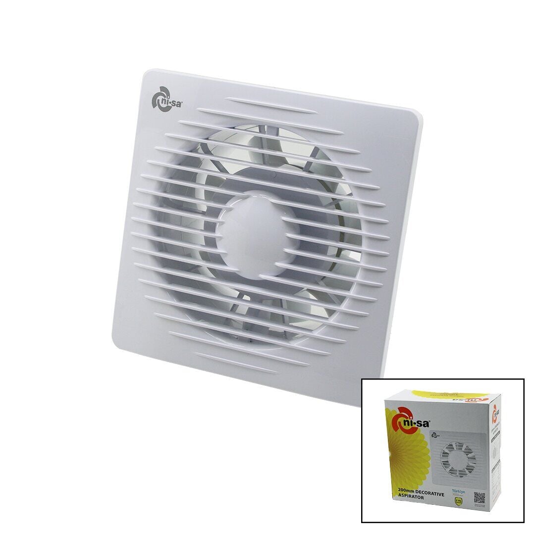 Nİ-SA EBT-200 ( 200 ) ( 8'' ) BANYO TUVALET HAVALANDIRMA ASPİRATÖRÜ ( 40W ) ( 200M3/H )*12