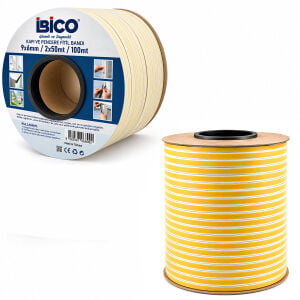 İBİCO İ18-094 ( BEYAZ ) ( 2X50 = 100MT ) ( BOBİN FİTİL ) ( KAPI & PENCERE ) BANT ( D PROFİL ) ( 9X6MM ) ( BANDI )*8