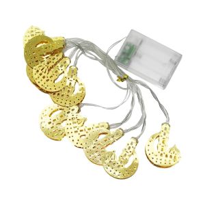 ALASKA COMPANY SDR-8 (CAMİ-1MİNARE AY-YILDIZ MODEL=10PCS) (GOLD METAL) (PİLLİ) DEKORATİF LED IŞIK & LAMBA (2MT KABLO)*100