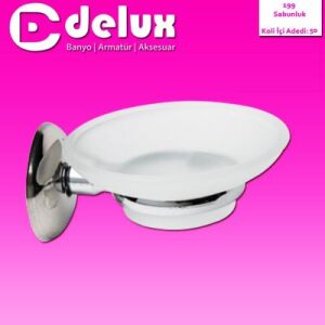 DELUX BANYO AKS-199 ( PLASTİK ) KATI SABUNLUK ( KROM METAL TUTACAK )*50